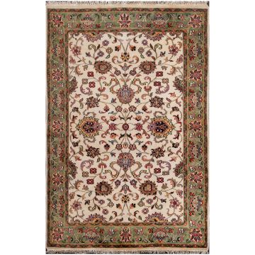 Rugsville Bice Traditional Ivory Floral Hand Knotted Wool Rug 80 x 360 cm