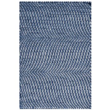 Rugsville Darya Contemporary Blue Geometric Hand Woven Wool Rug 300 x 420 cm
