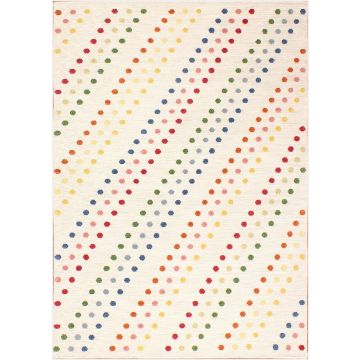 Rugsville Contemporary Tan & Ivory Malicia Dotted Hand Woven Wool & Jute Rug 150 x 240 cm