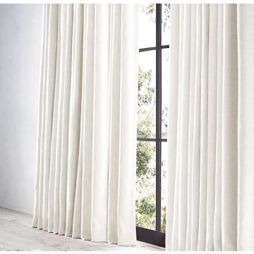 Ultimate White Cotton Linen Hook 7 Feet Drapery Curtains 47003 100 x 210 cm