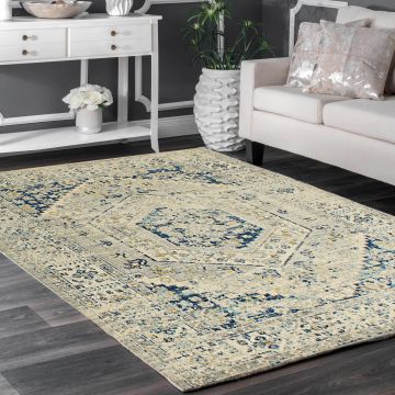 Rugsville Clemence Ivory Oriental Persian Rug 162 x 216 cm